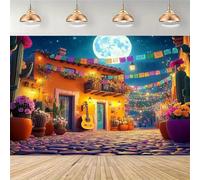 A two-dimensional party background with the theme of birthday and wedding banners for the Mexican festival of the dead 250x180CM
