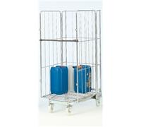 A' Type Nestable Roll Container; 3 Sided with Shelf; 500kg; Silver