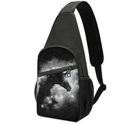 A Unicorn Silhouette in a Galaxy Nebula Cloud Adjustable Fanny Waist Pack Pouch, Crossbody Durable Runners Bag Wallet for Sports Cycling Gym Hiking Fitness Women Men