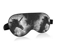 A Unicorn Silhouette in a Galaxy Nebula Cloud Eye Masks Cover Blocks Light Sleep Mask Shade Cover Blindfold Relaxing Eyeshade Cover with Adjustable Head Strap for Men Women Kids