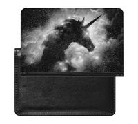 A unicorn Silhouette in a Galaxy Nebula Cloud Women's Passport Protector, Men's Passport Protector, PU Travel Passport Protector for Women Men Worker 5.8 x 3.9 x 0.4 inch