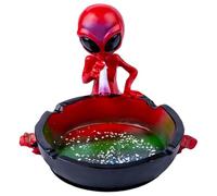 A unique design from space: the creative alien ashtray brings mystery and fun to your space!" Flat Wooden Note Box (Red, One Size)