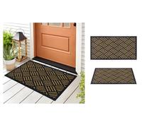 A.Unique Home 8mm Coir Doormat Non-Slip PVC Back - Grids 40x80cm