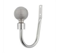 A.Unique Home Pair of Beaded Ball Metal Holdbacks with Fittings, In a Variety of Colours. (Brushed Steel, Holdbacks)