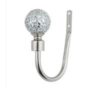A.Unique Home Pair of Crackle Ball Metal Holdbacks with Fittings, In a Variety of Colours. (Brushed Steel, Holdbacks)