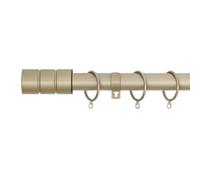 A.unique Home Plain Barrel Metal Extendable Curtain Pole With Rings And Fittings (25/28mm) - Matte Gold, 120Cm - 220Cm Approx