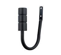 A.Unique Home Plain Barrel Metal Extendable Curtain Pole with Rings and Fittings, In a Variety of Colours and Sizes (25/28mm) (Matte Black, Holdbacks)