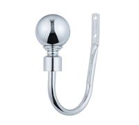A.Unique Home Plain Round Ball Metal Extendable Curtain Pole with Rings and Fittings, In a Variety of Colours and Sizes (Nickel, Holdbacks)