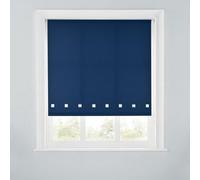 A.unique Home Premium Quality Trimmable Square Eyelet Window Roller Blind - 5Ft - Navy - 150Cm (W) X 170Cm (L)
