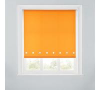 A.unique Home Premium Quality Trimmable Square Eyelet Window Roller Blind - 5Ft - Orange - 150Cm (W) X 170Cm (L)