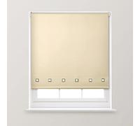 A.Unique Home Premium Quality Trimmable Square Eyelet Window Roller Blind in a Variety of Colours and Sizes Ideal for any Room. 5FT - Natural - 150cm (W) x 170cm (L) | 59" (W) x 66.9" (L)