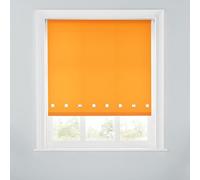 A.Unique Home Premium Trimmable Square Eyelet Roller Window Blind - Light Filtering Fabric, Easy Fit, Child Safe Chain for Bedroom, Kitchen, Living Room. 2FT - ORANGE - 60cm x 170cm (23.6" x 66.9")