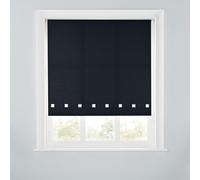 A.Unique Home Premium Trimmable Square Eyelet Roller Window Blind - Light Filtering Fabric, Easy Fit, Child Safe Chain for Bedroom, Kitchen, Living Room. 4FT - BLACK - 120cm x 170cm (47.2" x 66.9")
