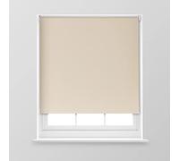 A.Unique Home Premium Trimmable Thermal Blackout Roller Window Blind in a Variety of Colours and Sizes Ideal for any Room - 5FT - Cream - 150cm (W) x 170cm (L) | 59" (W) x 66.9" (L)