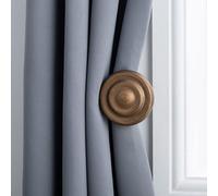 A.unique Home Ribbed Wooden Curtain Pole With Rings And Fittings - 35mm - 11Cm - Antique Gold