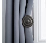 A.unique Home Ribbed Wooden Curtain Pole With Rings And Fittings - 35mm - 11Cm - Brushed Olive