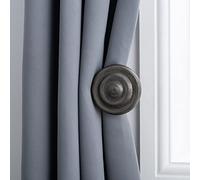 A.Unique Home Ribbed Wooden Curtain Pole with Rings and Fittings, In a Variety of Colours and Sizes (35mm) (Holdbacks, Brushed Olive)