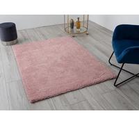 A.Unique Home Rome Sparkle Shaggy Living Room Bedroom Rug 110cm x 150cm | Ultra-Soft 1050gsm | 2.5cm Low Pile Shaggy Rug (Blush Pink)