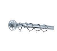 A.Unique Home Room Darkening Metal Extendable Curtain Pole with Rings and Fittings, In a Variety of Colours and Sizes (Nickel, 70cm - 120cm, 28" to 47" Approx)