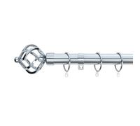 A.Unique Home Twisted Metal Extendable Curtain Pole with Rings and Fittings, In a Variety of Colours and Sizes (25/28mm)(Nickel, 120cm - 220cm, 47" to 87" Approx )