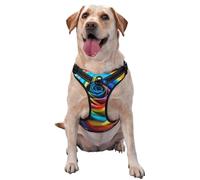 A unique rainbow rose reflective Oxford unobstructed pet vest, easy to control handle, suitable for small, medium and large dogs