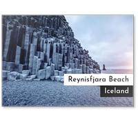 A Unique Rock on The Atlantic Ocean. Location Reynisfjara Beach, Iceland, Europe., Fridge Magnet