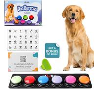 A-URA Dog Buttons for Communication with Mat, HD Sound Quality Dog Talking Button Set - Non-Slip Back Mat, Dog Buttons Talk for Training, Pet Talking Buttons for Dog (6pack)