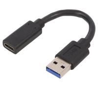 A-USB3-AMCF-01 Adapter USB 3.1 USB A Male, USB C Female 0.1m Black GEMBIRD