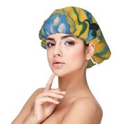 a Van Gogh Fields Satin Sleep Cap for Adults - Hair Protection and Comfort Black, Black, One size