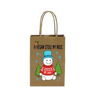 A Vegan Stole My Nose Festive Funny/Novelty Strong Brown Paper Printed Gift Bag, Humourous Gift Wrap/Bags