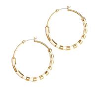 A versatile pair of striped hoop earrings made from alloy, they feature alloy earrings that are comfortable to wear all day and long lasting