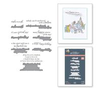 A Very Happy Birthday Sentiments Press Plate & Die Set from The Say Cheese Classic Mouse Collection