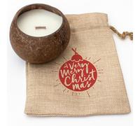 A Very Merry Christmas (Bauble) - Coconut Bowl Candle - Toasted Coconut Scented - Soy Wax - Hand Poured - Xmas Gift Present