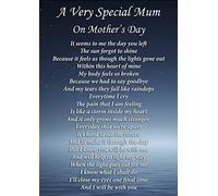 A Very Special Mum On Mother's Day Memorial Graveside Funeral Poem Keepsake Card Includes Free Ground Stake F286