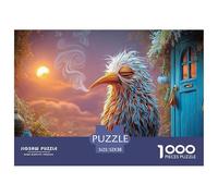 A Very Tired And Sleepy Bird 1000 Pieces Eco-friendly Paper Puzzle Jigsaw Puzzle Set Quirky Odd Bird Stress Releasing Birthday Toy Puzzles For Adults And Kids 52x38cm/1000pcs
