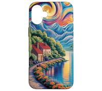 A vibrant and colorful landscape painting. At the forefront, Case for iPhone 16 Plus