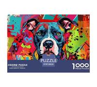 A Vibrant And Colorful Pit Bull-graffiti-style Jigsaw Puzzle Waterproof 1000 for Adults Gifts Fun Challenging Games