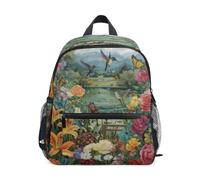 A Vibrant Garden Scene with Blooming Toddler Backpack, Boy Backpack Preschool Bag Kindergarten Schoolbag Nursery Travel Bag for Girl