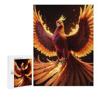 A Vibrant Phoenix Bursts Into Flames, Its Radiant Feathers Casting A Mesmerizing Glow. Enh, 500 PCS Wooden Picture Puzzle for Grown-Ups, Winter Gift, for Relaxing Solo Or Group Play