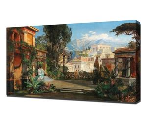 A View of an Ancient City by Hermann Burghart Austria 1866 - Wall Art - Canvas Print On A Wooden Frame - Perfect Picture For Wall Decoration