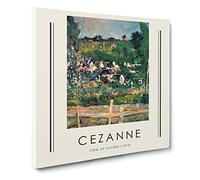A View Of Auvers By Paul Cezanne Canvas Print | Gallery Wrapped 30mm Frame Wall Art | 14x14 inches | Ready to Hang | Impressionist Picture | Living Room Bedroom Lounge Office