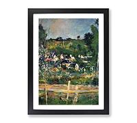 A View Of Auvers By Paul Cezanne Classic Painting Framed Print | A4 Black Framed Wall Art | Ready to Hang | Classic Historical Picture | Living Room Bedroom Lounge Office