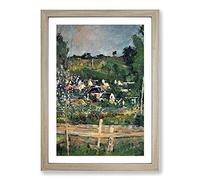 A View of Auvers by Paul Cezanne Framed Print | A2 Oak Framed Wall Art | Ready to Hang | Modern Historical Picture | Living Room Bedroom Lounge Office