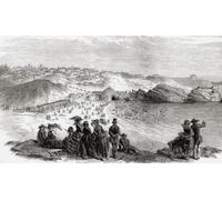 A view of Biarritz France in the 19th century. From L'Univers Illustre published Paris 1859 Poster Print by Ken Welsh (19 x 11)