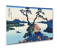 A View Of Mount Fuji Across Lake Suwa By Katsushika Hokusai Canvas Print | Gallery Wrapped 30mm Frame Wall Art | 20x14 inches | Ready to Hang | Asian Landscape Picture | Living Room Lounge Office