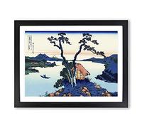 A View Of Mount Fuji Across Lake Suwa Framed Wall Art Print Black A3
