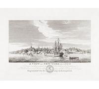 A View of New York in 1775. After an engraving by American artist Sidney Lawton Smith published in 1906. As stated on the picture it is a reproduction of a 1781 work originally drawn for the use of