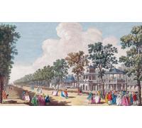A View of the Grand Walk in Vauxhall Gardens taken from the Entrance. London England. After a hand-coloured engraving by Edward Rooker from a work by Canaletto. Dated 1751. Poster Print by Ken Welsh