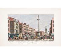 A view of the Monument erected in memory of the dreadfull fire in the year 1666. London England. After a print dated 1752 from a work by Caneletto. Published by Robert Sayer. Later colourization