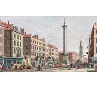 A view of the Monument erected in memory of the dreadfull fire in the year 1666. London England. After a print dated 1752 from a work by Caneletto. Published by Robert Sayer. Later colourization